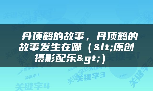  丹顶鹤的故事，丹顶鹤的故事发生在哪（<原创摄影配乐>） 