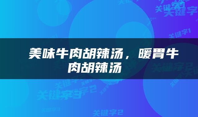 美味牛肉胡辣汤,暖胃牛肉胡辣汤