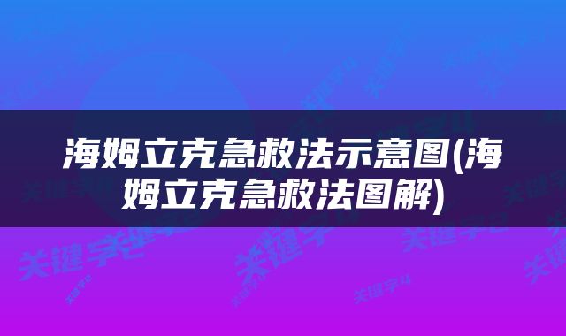 海姆立克急救法示意图(海姆立克急救法图解)