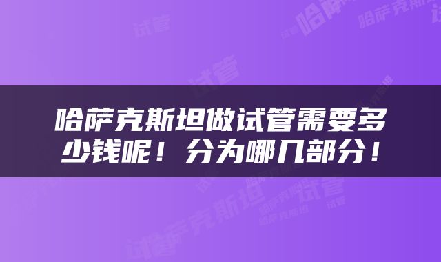 哈萨克斯坦做试管需要多少钱呢！分为哪几部分！