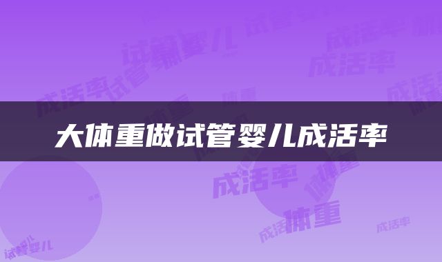 大体重做试管婴儿成活率