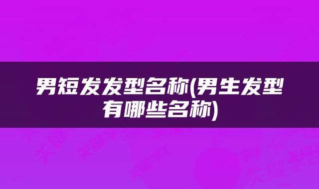 男短发发型名称(男生发型有哪些名称)
