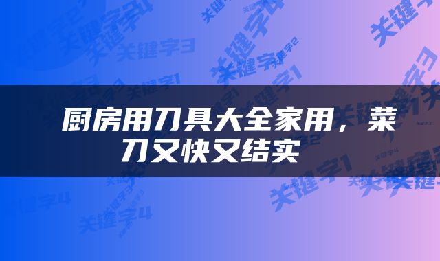  厨房用刀具大全家用，菜刀又快又结实 