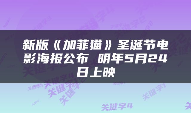 新版《加菲猫》圣诞节电影海报公布 明年5月24日上映