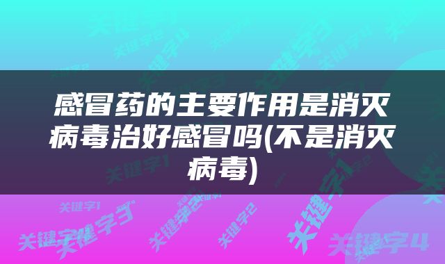 感冒药的主要作用是消灭病毒治好感冒吗(不是消灭病毒)