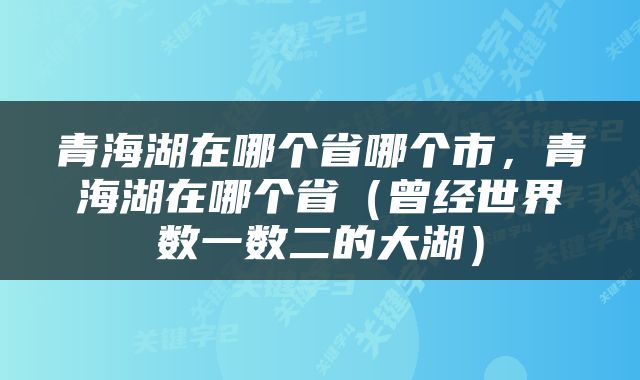 青海湖在哪个省哪个市，青海湖在哪个省（曾经世界数一数二的大湖）