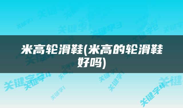 米高轮滑鞋(米高的轮滑鞋好吗)