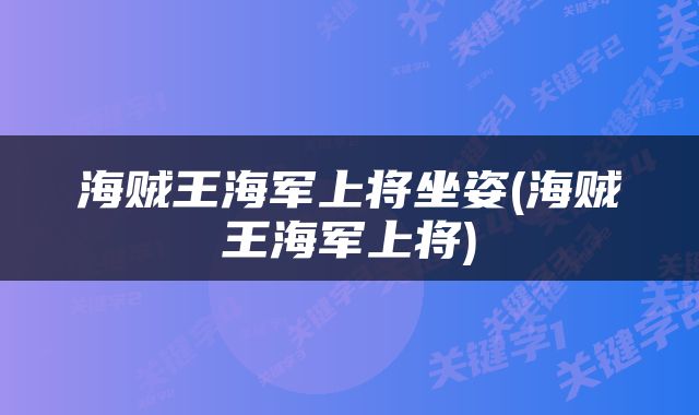 海贼王海军上将坐姿(海贼王海军上将)
