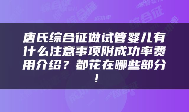 唐氏综合征做试管婴儿有什么注意事项附成功率费用介绍？都花在哪些部分！