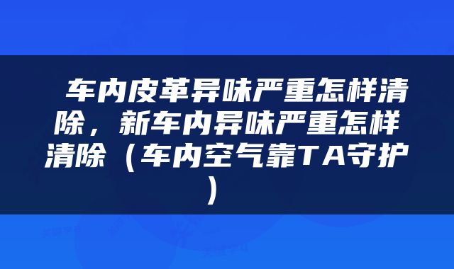  车内皮革异味严重怎样清除，新车内异味严重怎样清除（车内空气靠TA守护） 