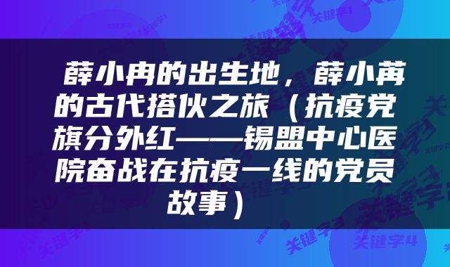  薛小冉的出生地，薛小苒的古代搭伙之旅（抗疫党旗分外红——锡盟中心医院奋战在抗疫一线的党员故事） 