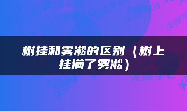 树挂和雾凇的区别（树上挂满了雾凇）