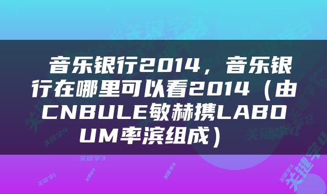  音乐银行2014，音乐银行在哪里可以看2014（由CNBULE敏赫携LABOUM率滨组成） 