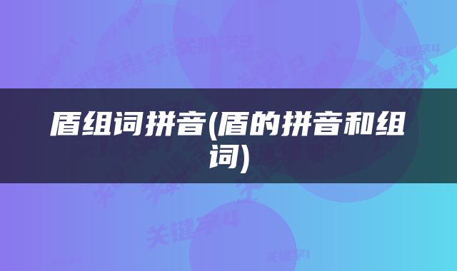盾组词拼音(盾的拼音和组词)