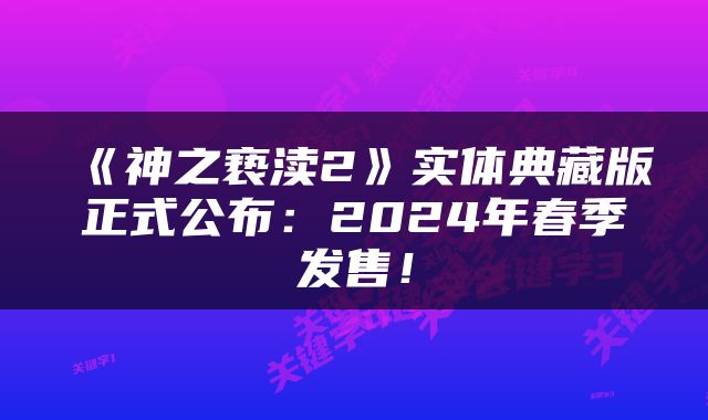 《神之亵渎2》实体典藏版正式公布：2024年春季发售！