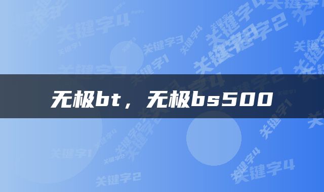 无极bt，无极bs500