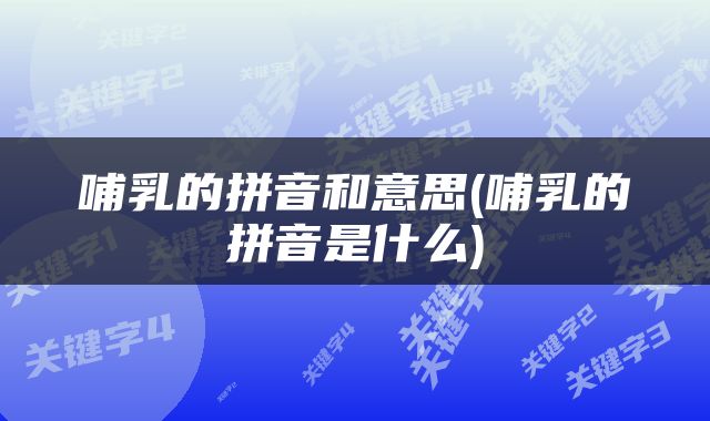 哺乳的拼音和意思(哺乳的拼音是什么)