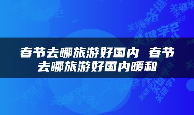 春节去哪旅游好国内 春节去哪旅游好国内暖和