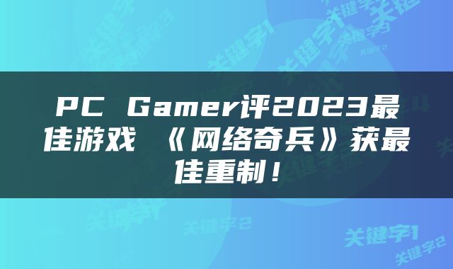 PC Gamer评2023最佳游戏 《网络奇兵》获最佳重制！