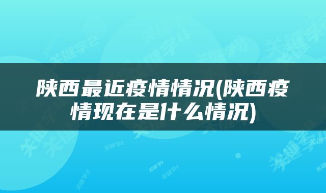 陕西最近疫情情况(陕西疫情现在是什么情况)