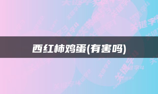 西红柿鸡蛋(有害吗)