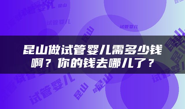 昆山做试管婴儿需多少钱啊？你的钱去哪儿了？