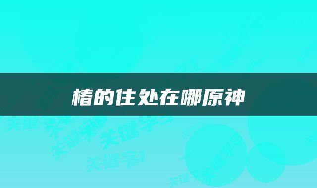 椿的住处在哪原神