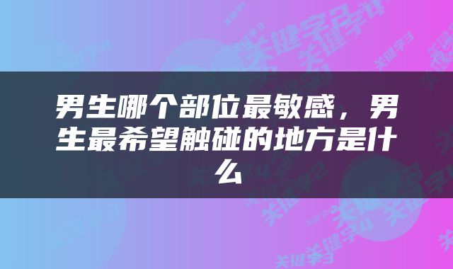 男生哪个部位最敏感，男生最希望触碰的地方是什么