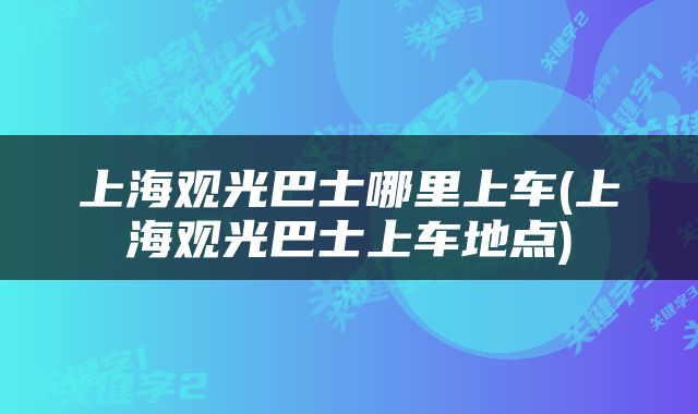 上海观光巴士哪里上车(上海观光巴士上车地点)