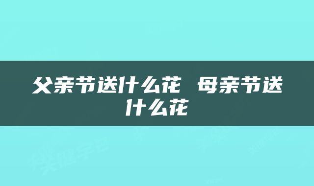 父亲节送什么花 母亲节送什么花