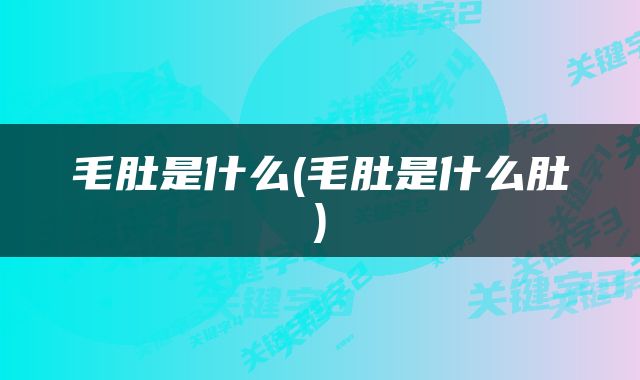 毛肚是什么(毛肚是什么肚)