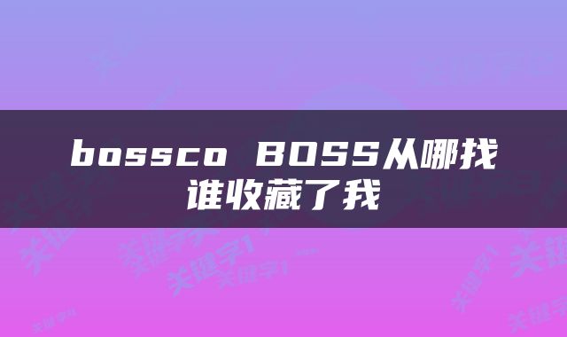 bossco BOSS从哪找谁收藏了我