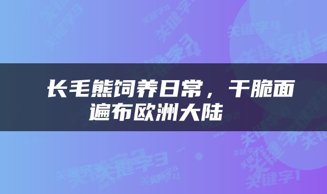  长毛熊饲养日常，干脆面遍布欧洲大陆 