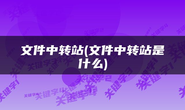 文件中转站(文件中转站是什么)