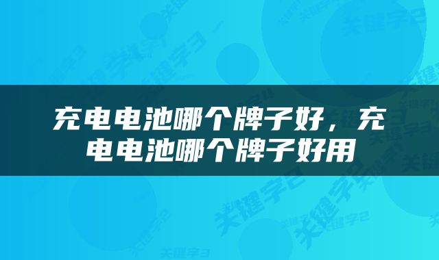 充电电池哪个牌子好，充电电池哪个牌子好用