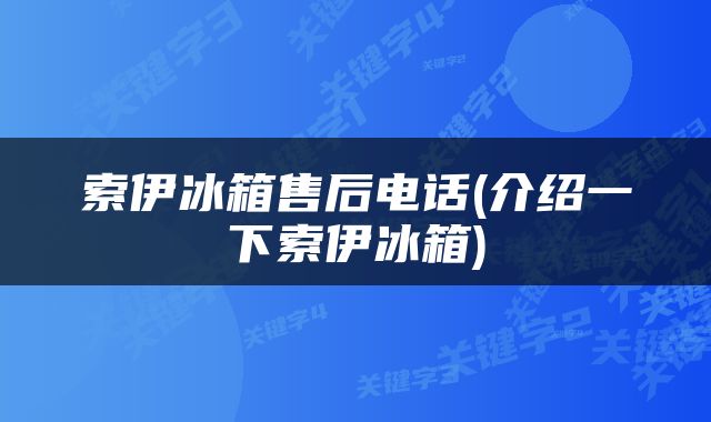 索伊冰箱售后电话(介绍一下索伊冰箱)