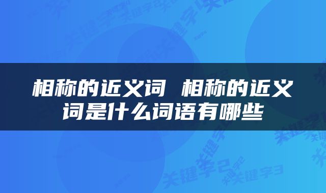 相称的近义词 相称的近义词是什么词语有哪些