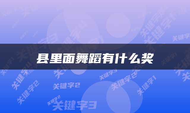 县里面舞蹈有什么奖