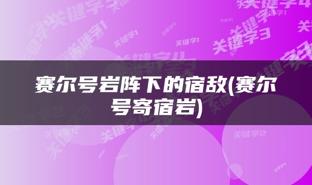 赛尔号岩阵下的宿敌(赛尔号寄宿岩)