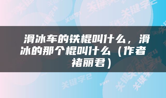 滑冰车的铁棍叫什么，滑冰的那个棍叫什么（作者     褚丽君） 