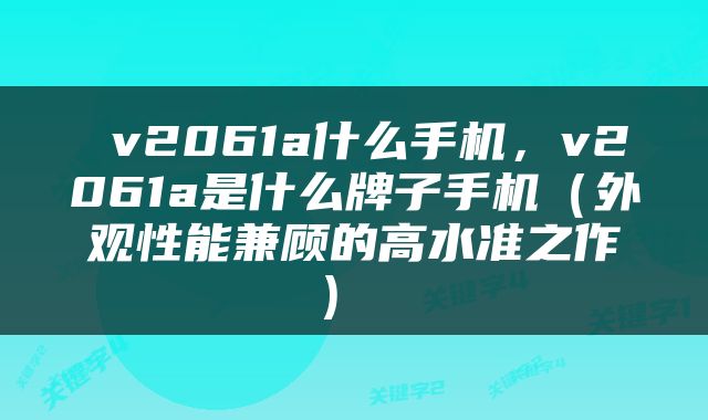  v2061a什么手机，v2061a是什么牌子手机（外观性能兼顾的高水准之作） 