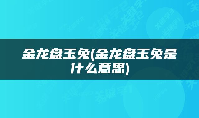 金龙盘玉兔(金龙盘玉兔是什么意思)