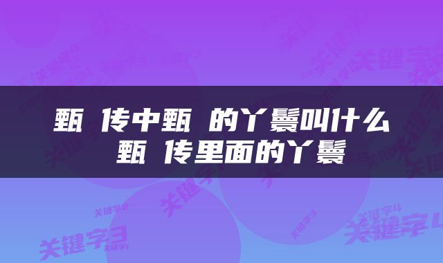 甄嬛传中甄嬛的丫鬟叫什么 甄嬛传里面的丫鬟