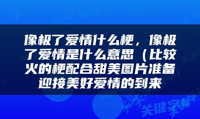 像极了爱情什么梗，像极了爱情是什么意思（比较火的梗配合甜美图片准备迎接美好爱情的到来