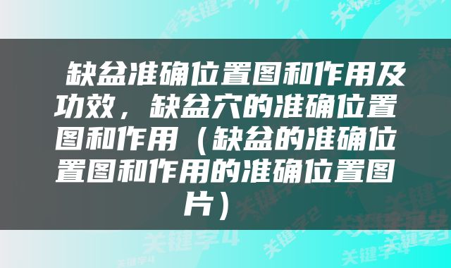  缺盆准确位置图和作用及功效，缺盆穴的准确位置图和作用（缺盆的准确位置图和作用的准确位置图片） 