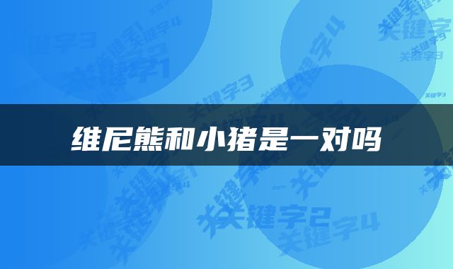 维尼熊和小猪是一对吗