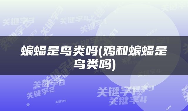 蝙蝠是鸟类吗(鸡和蝙蝠是鸟类吗)