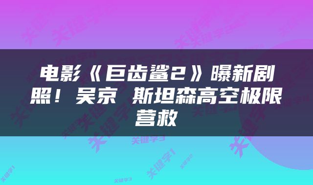 电影《巨齿鲨2》曝新剧照！吴京 斯坦森高空极限营救