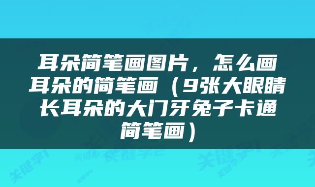 耳朵简笔画图片，怎么画耳朵的简笔画（9张大眼睛长耳朵的大门牙兔子卡通简笔画）