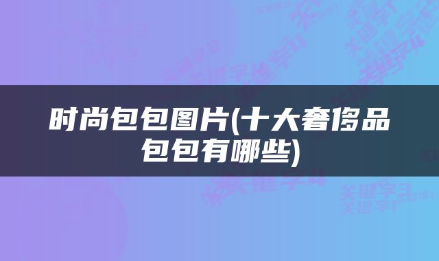 时尚包包图片(十大奢侈品包包有哪些)